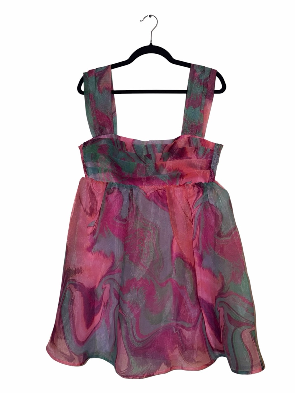 Amanda Uprichard Cindylou Dress in Mystic Pink Gray Swirl Coquette Party Large L - Picture 4 of 8